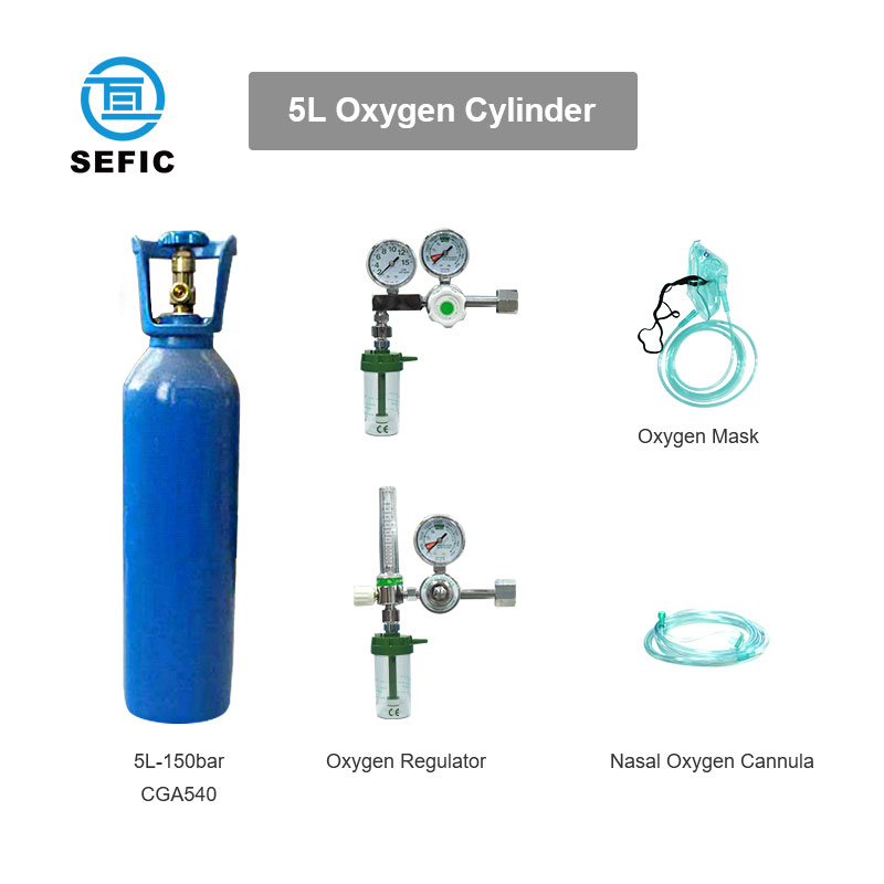 High Pressure Gas Cylinder/ Oxygen Cylinder-5L 20 Bar